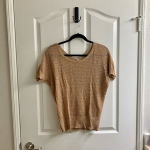 ANN TAYLOR LOFT TAN KNIT TOP